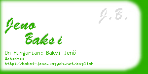 jeno baksi business card